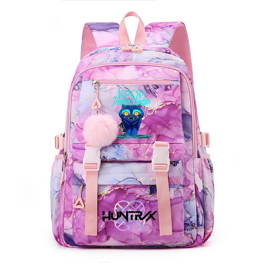 Cartoon Anime K-Pop Demon Hunters Printed Backpack Schoolbag for Teenager Student Girl Boy Bookbag Large Capacity Waterproof Travel Bag Gift
