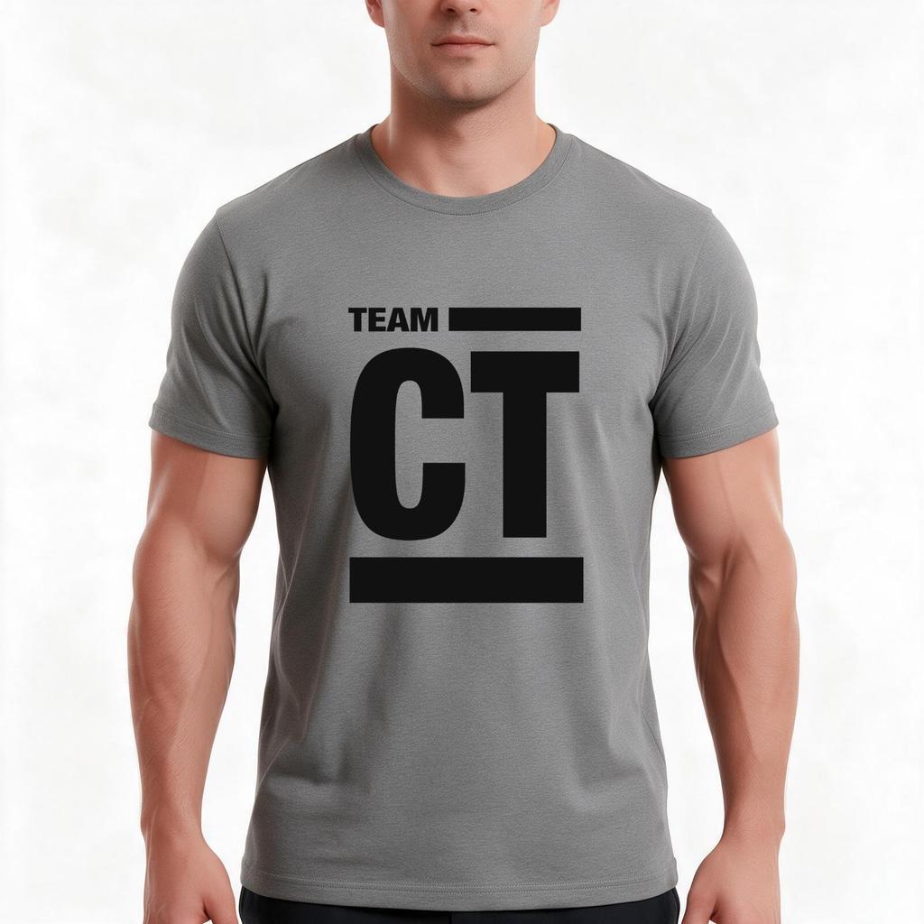 Team Ct (Black) Tshirt Summer Casual Cotton Tee Oversized Streetwear Tops Vintage Graphic Print Loose Fit Short Sleeve