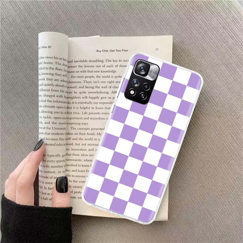 Retro Classic Chess Board Grid Phone Case For Redmi Note 13 12 Pro Plus 14 15 Pro 5G 11 11T 11E 11S 10 Pro 10S 9 9S Cover Cell C