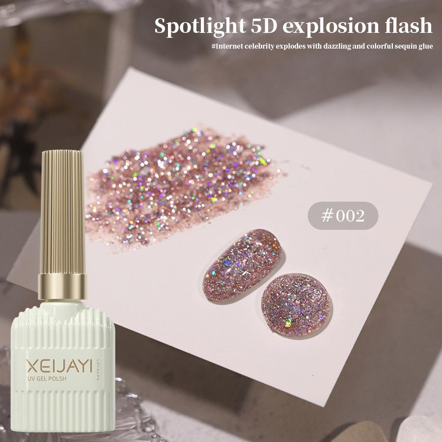 5D Diamond Glitter Gel Polish - Ultra Sparkling Chunky Glitter & Crushed Gem Nail Art Gel for Salon & DIY Home Manicure