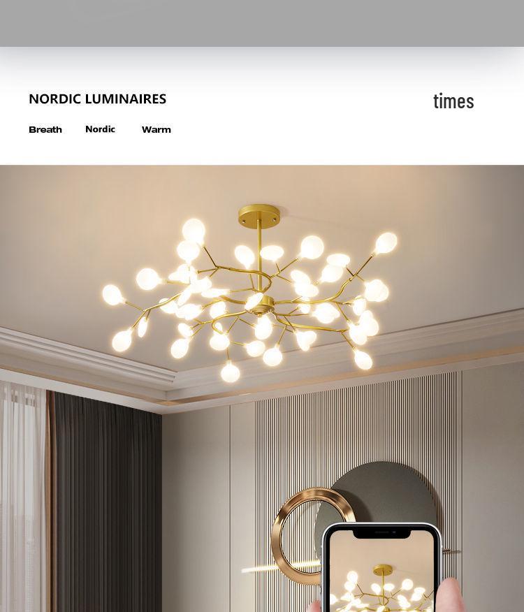 Nordic Firefly Chandelier: Minimalist Creative Lighting for Dining, Bedroom & Living Spaces