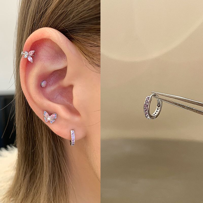 Ear Bone Nail Ear Bone Ring Medical Titanium Steel Ear Studs Ear Hole Titanium Alloy Female Ear Worm Nail Edge Unique Earrings Earrings