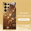 Unique Golden lines Atmosphere High-end Electroplating Glass PhoneCase for Samsung Galaxy S26 S25 S24 S23 S22 S21 FE,Ultra,Plus