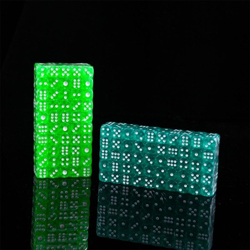 100Pcs Multicolored Dot Dices 14mm Acrylics Dices Set for Table Game Board Game Six Sided Dices with Storage Bag