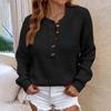 Women's Casual Fashion 2022 Long Sleeved Knitting Solid Color Sweater Top