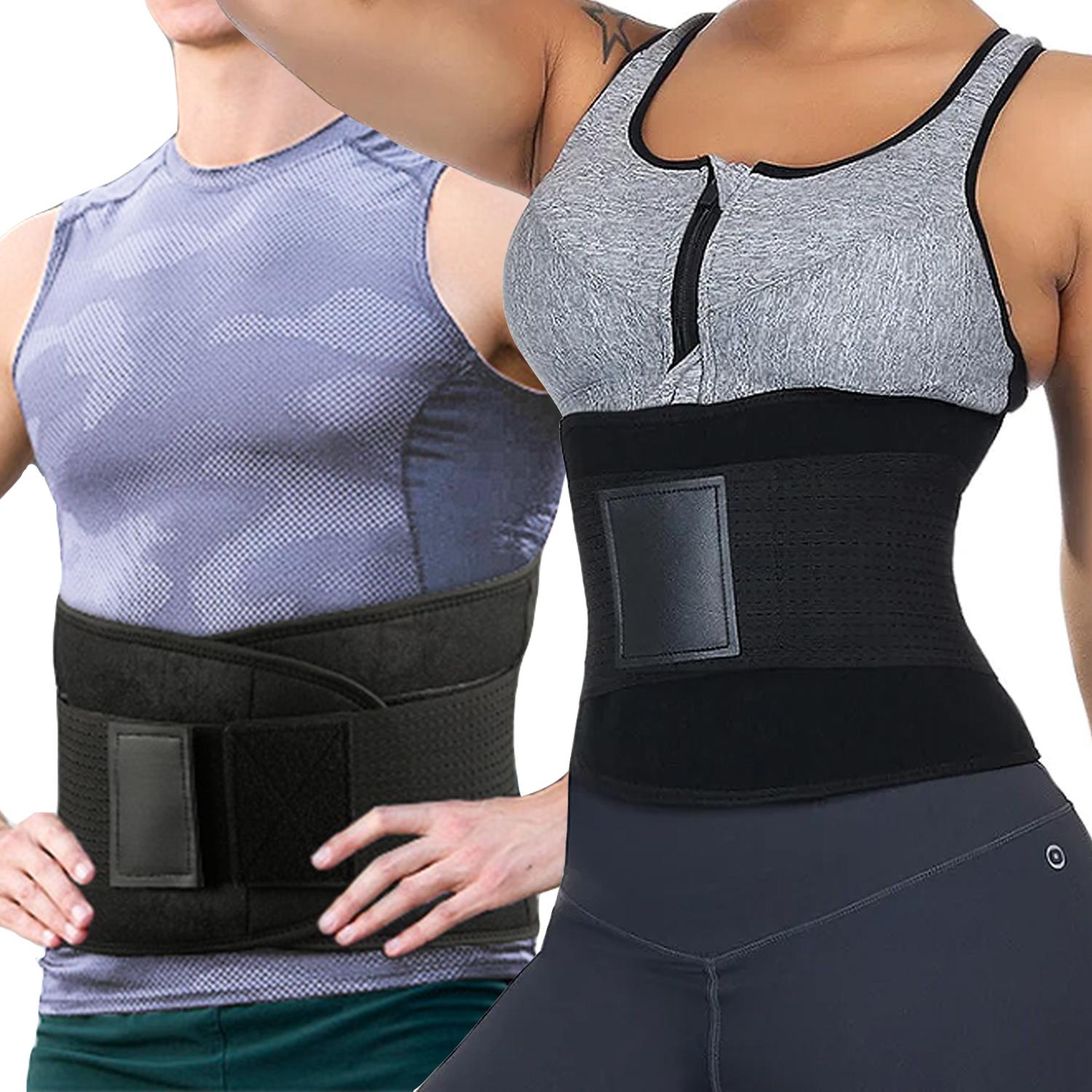 

Утягивающий пояс для женщин мужчин пояс для тренировки талии обертывание фитнес спортзал корректор фигуры пояс для похудения живот корсет тренировочный пояс XL чёрный