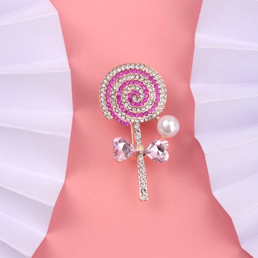 1pc Ladies' Lollipop Brooch & Pin Jewelry - Retro Elegant, Unique Design, Retro Elegant, for Scarves/Jackets, Ideal Holiday Gift