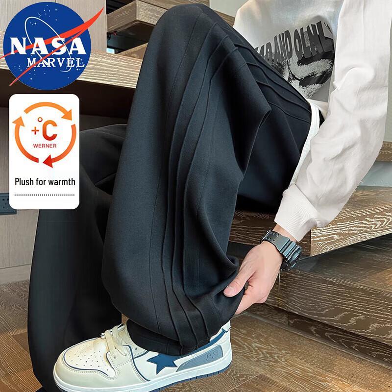 NASA MARVEL Men's Winter Straight-Leg Casual Sweatpants