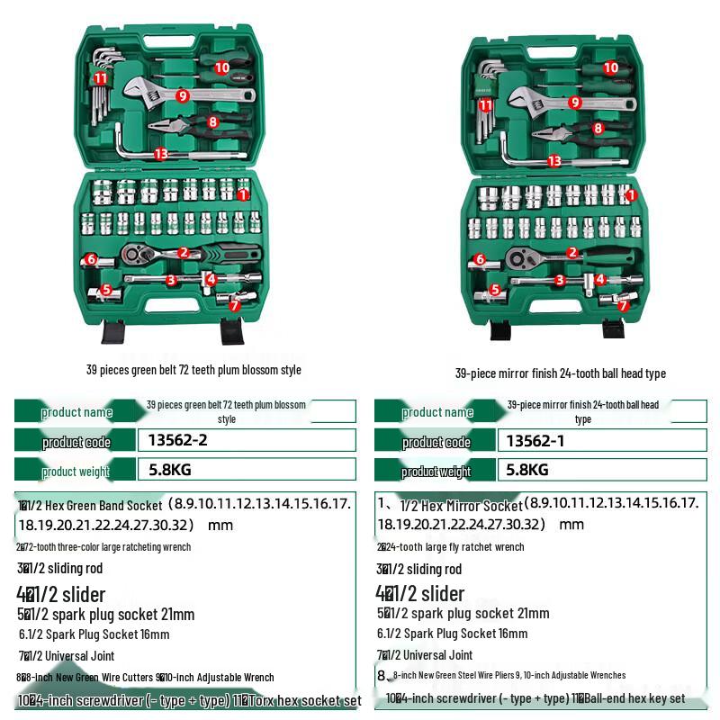 Bayou 1/2-inch Drive 39-Piece Socket Wrench Set CN plug (adapter included)