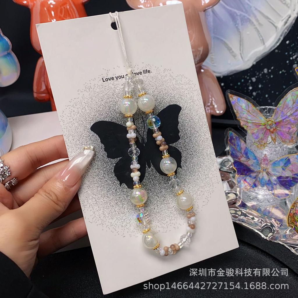Summer New Handmade Beaded Mixed Style Phone Lanyard CCD Camera USB Flash Drive Bag Pendant Phone Chain Rope Wholesale