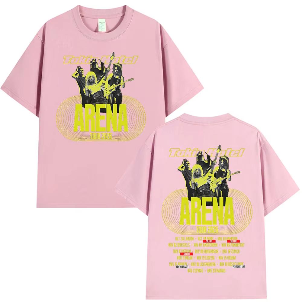 Rock Band Tokio Hotel Arena Tour 2026 Merch TShirts Unisex Unisex Fashion Vintage Short Sleeve TShirt High Quality Cotton T Shirts