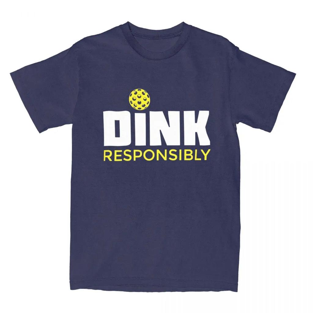 Men Women Dink Responsibly Pickleball Shirt Accessories Novelty Cotton Paddle Sport T Shirts Tee Clothing Summer