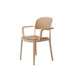 Stackable Outdoor Armrest Plastic Chair Breathable Rattan Backrest Balcony Leisure Stool for Home Garden