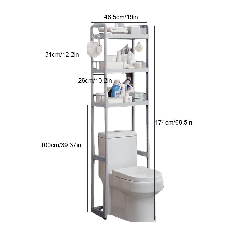 

Трехуровневый набор полок для хранения, полки, органайзеры для ванной комнаты, шкаф для хранения над унитазом, полки для ванной комнаты белый