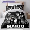 Super Mario Pattern Bedding Quilt Set Quilt Cover Pillowcase Home Birthday Gift(1 * duvet cover + 2 * pillowcase, without core)