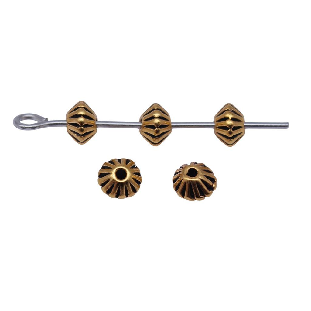 Multi Color Flower Edge Spacer Beads Metal Charms For Jewelry Making Accessories