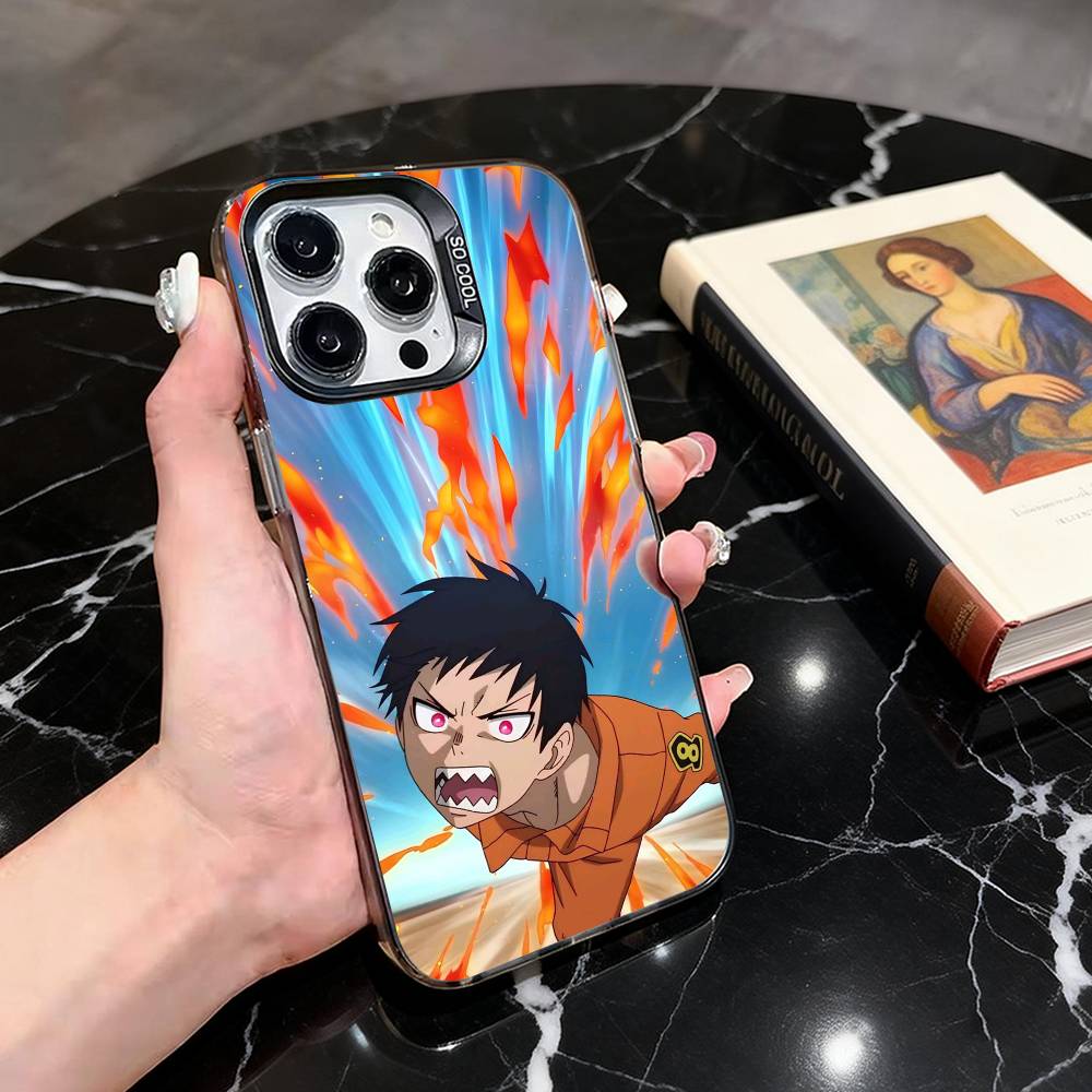 Fire Force S-Shinra K-Kusakabe-SK Phone Case For iPhone 17,16,15,14,13,12,11 Plus,Pro Max,XS,Colorful Silver Black Cover