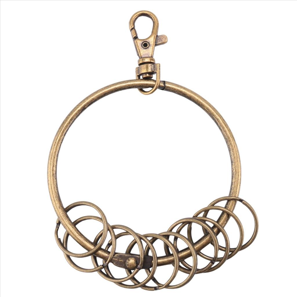 BHBL Bronze Tone Carabiner Prisoner Keyring 10 Loops Key Chain Ring 7.6cm