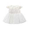 Baby Summer Short Sleeve Dress with Tulle Coverall and Hair Perfect for Pregnancy Pregnancy for School Size 6M Girl's Accessory, Gift, White, Ruffled,