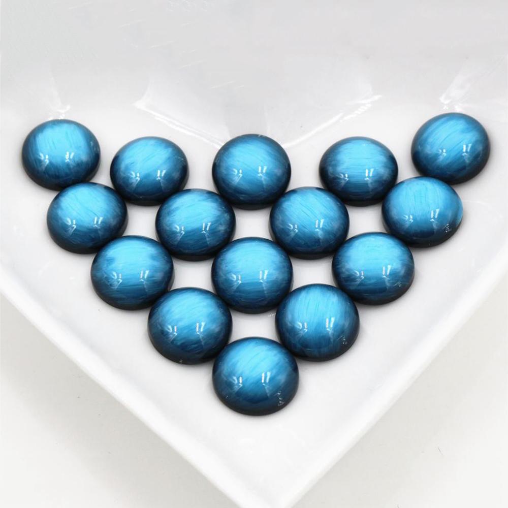 New Fashion 40pcs 12mm Mix Colors Stylish Color Brushed Style Flat back Resin Cabochons Cameo