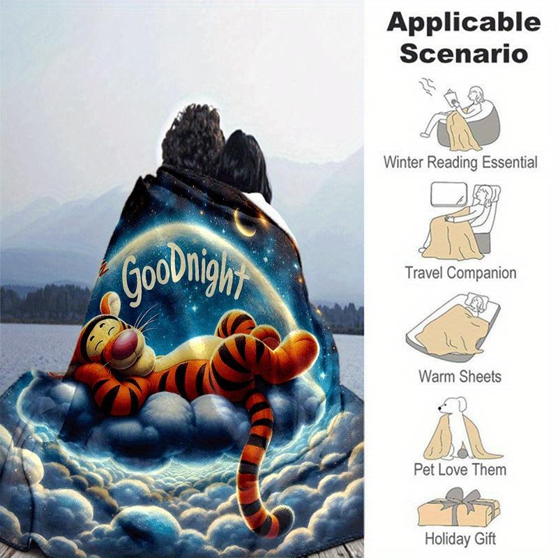 1pc Winnie The Pooh Printing Blanket - Soft, All-Season Throw for Living Room, Bedroom,Personalized Gift with Adorable Cartoon Design
