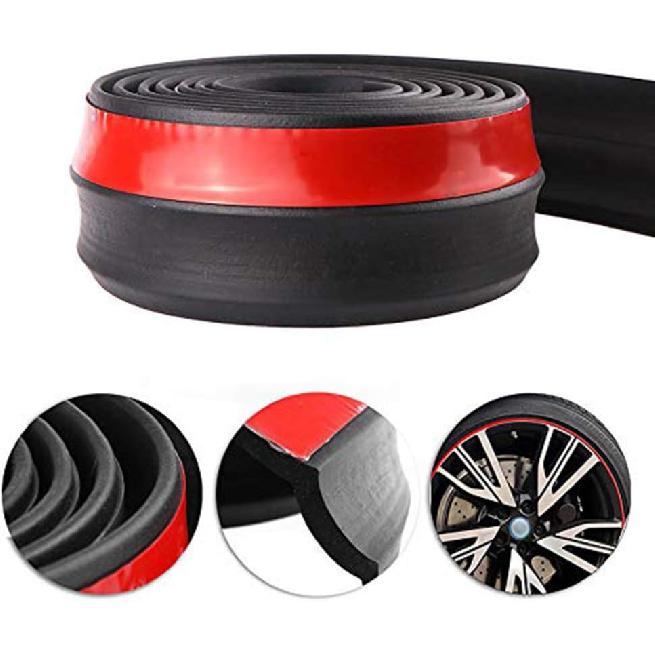 Lemonbest Universal 2.5M Car Front Bumper Lip Splitter Spoiler Rubber Skirt Protector Body Trim 8.2Ft (Black Protector)