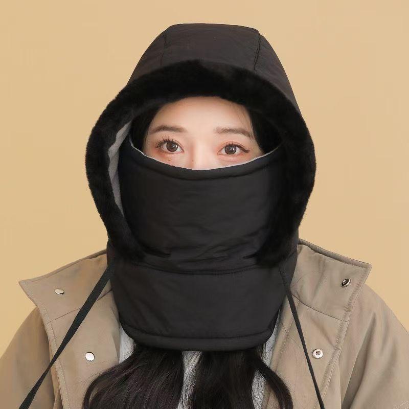 Winter warm hat, thickened ear protection, cold proof face mask, integrated windproof neck, suitable for men and women riding