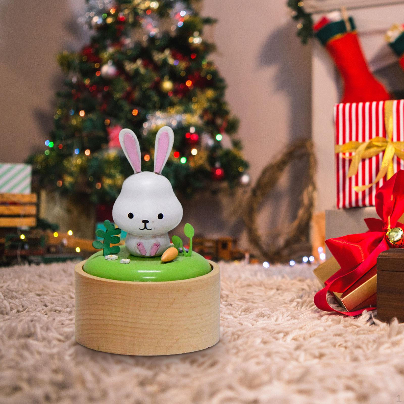 

Механическая музыкальная шкатулка заводная игрушка юбилей коллекционные милые праздничные вращающиеся музыкальные Bunny