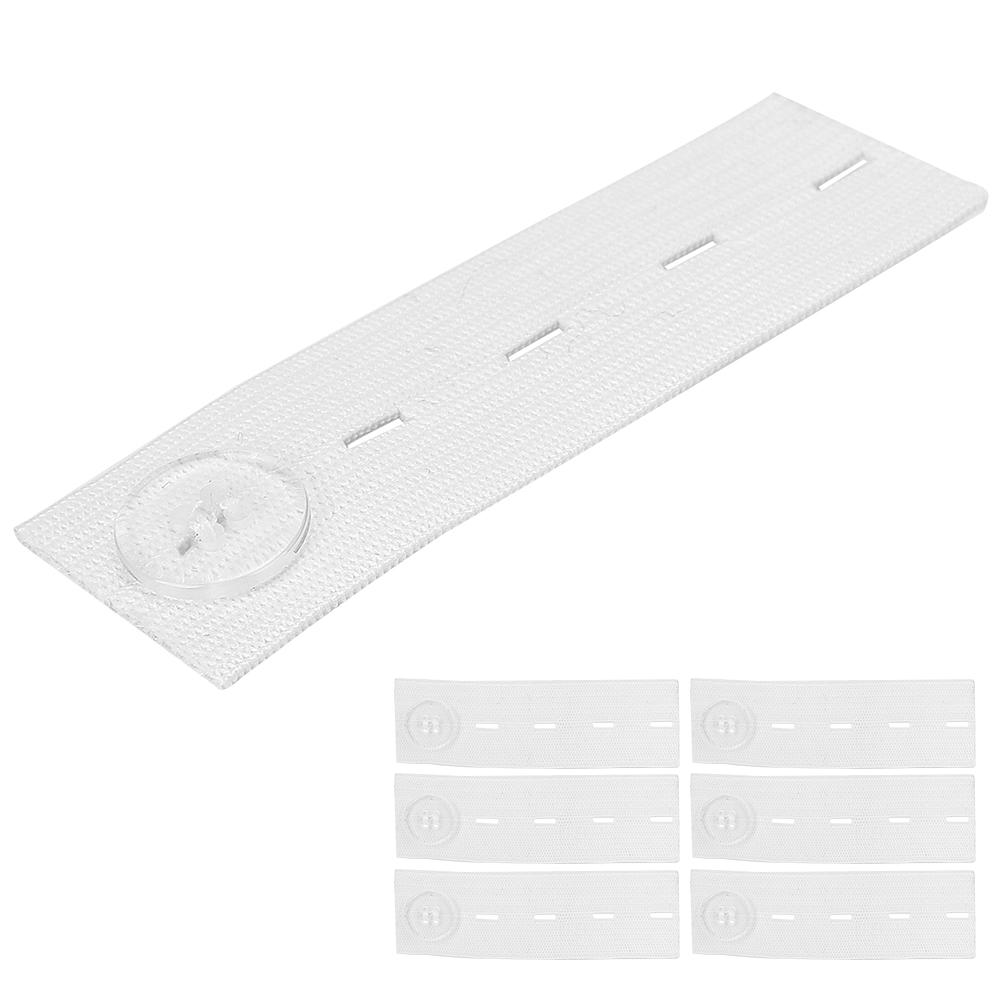 Belt Extension Buckle Adjustable Maternity Waistband Extension Button Elastic Lengthen ButtonWhite