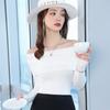 TROMAN Women's Elegant Off-Shoulder Long-Sleeve Knit Sweater