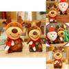 Cuddly Xmas Gift For All Ages Santa Claus Deer Plush Toy Soft Stuffed Dolls