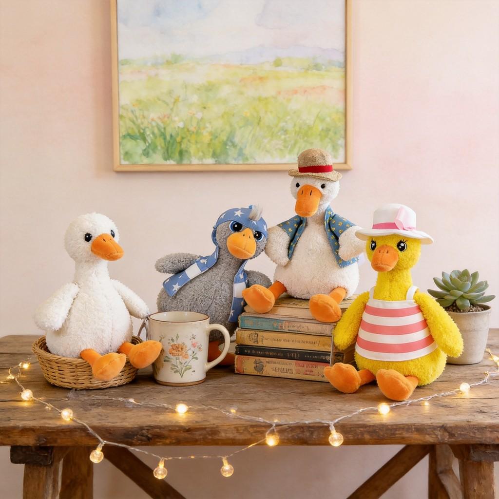 Cute Duck Plush Toy With Pp Cotton Filling For Childrens Gift And Bed Decor