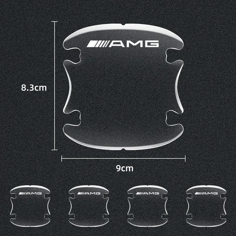 4pcs Transparent Car Door Handle Bowl Protector Film Anti-Scratch Sticker For Mercedes Benz W177 W205 W206 W213 W214 W216 AMG