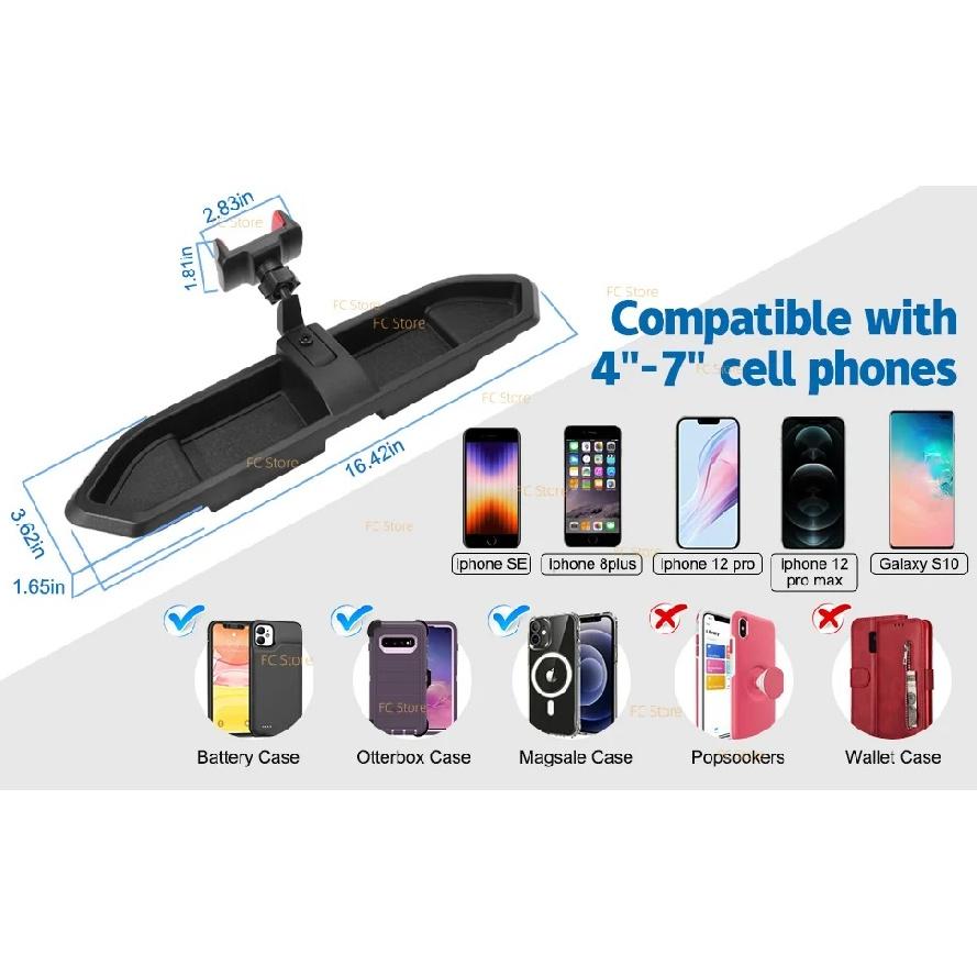 Upgraded Phone Mount for Jeep Wrangler JL JLU & Gladiator JT 2018 2019 2020 2021 2022 2023 , Multi-Mount Phone Holder Dash Tray
