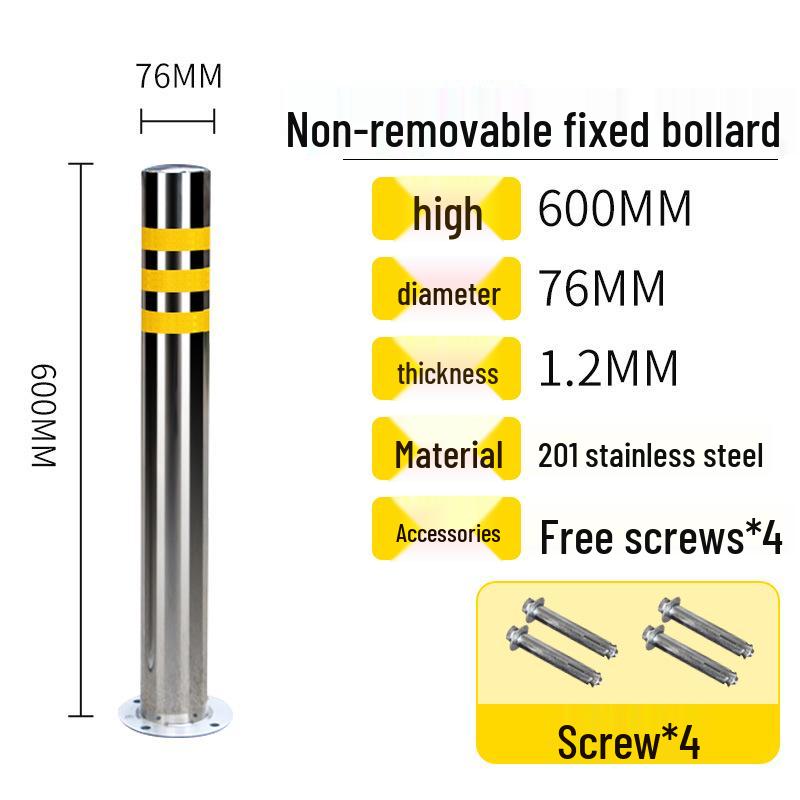 Reflective Steel Anti-Collision Parking Post with Lock
