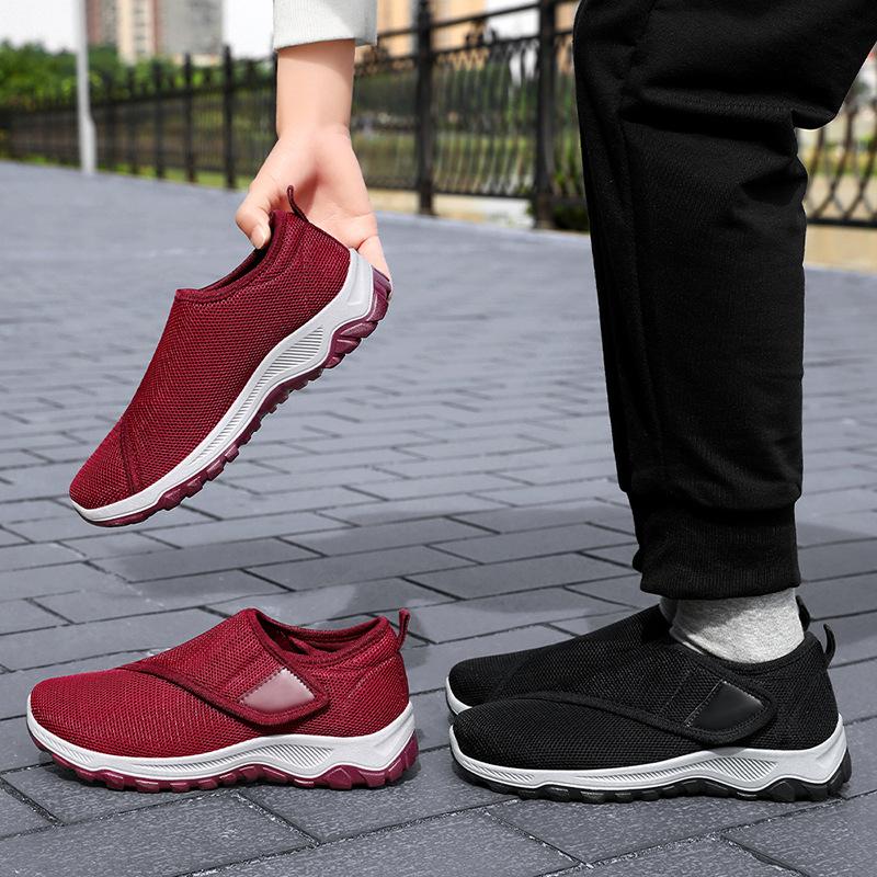 Boty dámské letní síťované prodyšné zahraniční obchod dámské boty ležérní boty suchý zip široká chodidla tlustá chodidla chůze mateřské boty