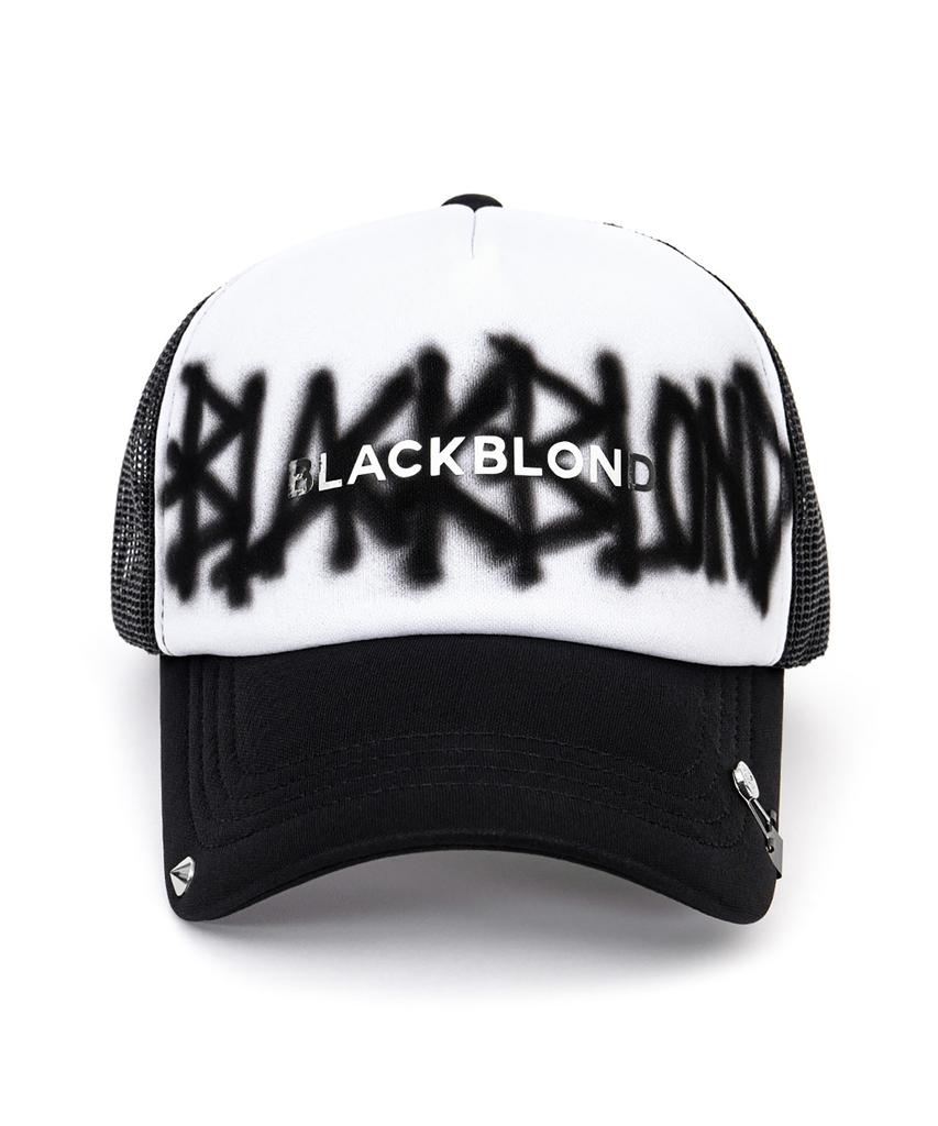 BLACKBLOND Vividi Graffiti Metal Logo Trucker Mesh Cap (Black)