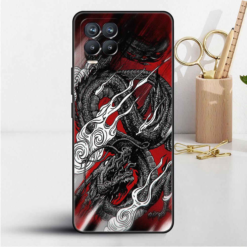 Case For Realme 8 C21y GT Neo 2 3 8i C21 7 C11 6 C12 C35 C3 GT 9 Pro C12 Silicone TPU Phone Cover Animal Dragon