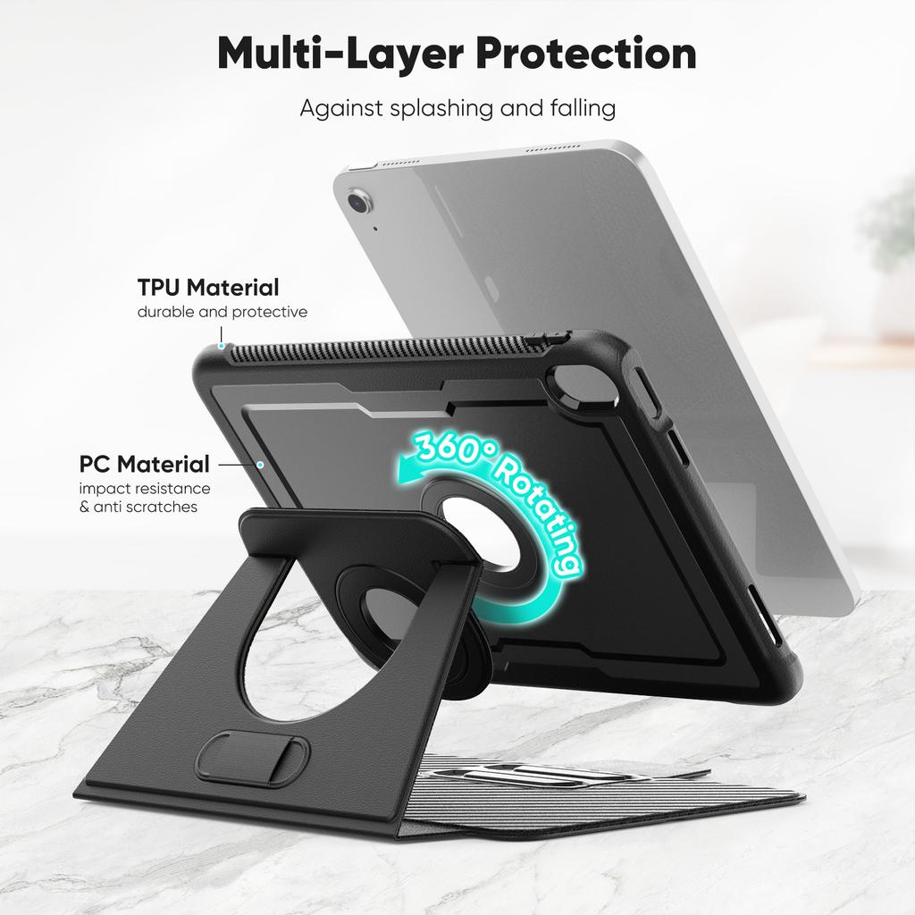 Adjustable Kickstand Protective Case for iPad 10th/11th Generation New Design 10.9 Inch PU Leather Tablet Cover Shockproof
