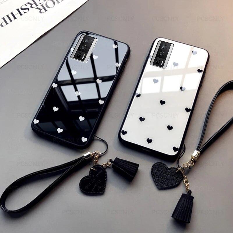 

Стеклянный чехол для Xiaomi Poco F5 Pro F2 F3 F3 F4 GT Fashion Love Heart Жесткий чехол для телефона