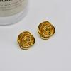 Indian Flower Impressive Gold-Colored Stud Earrings French Style Vintage Metal Flower Stud Earrings Premium Accessory