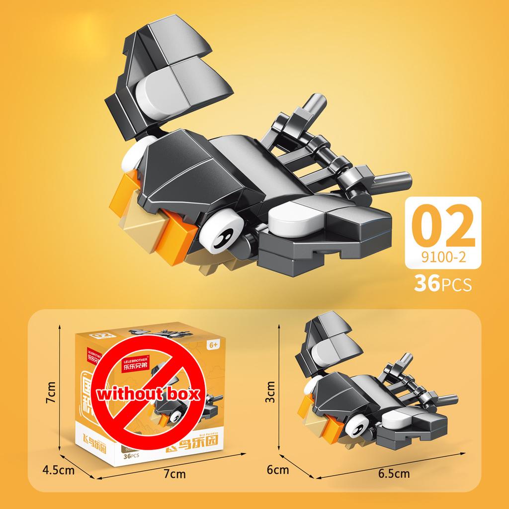 Lele Brother Bausteine Vogel Landtiere Flamingos Spechte Papageien Pfauen Adler MOC Stadtszene Zusammengebaut DIY Haustier Steine