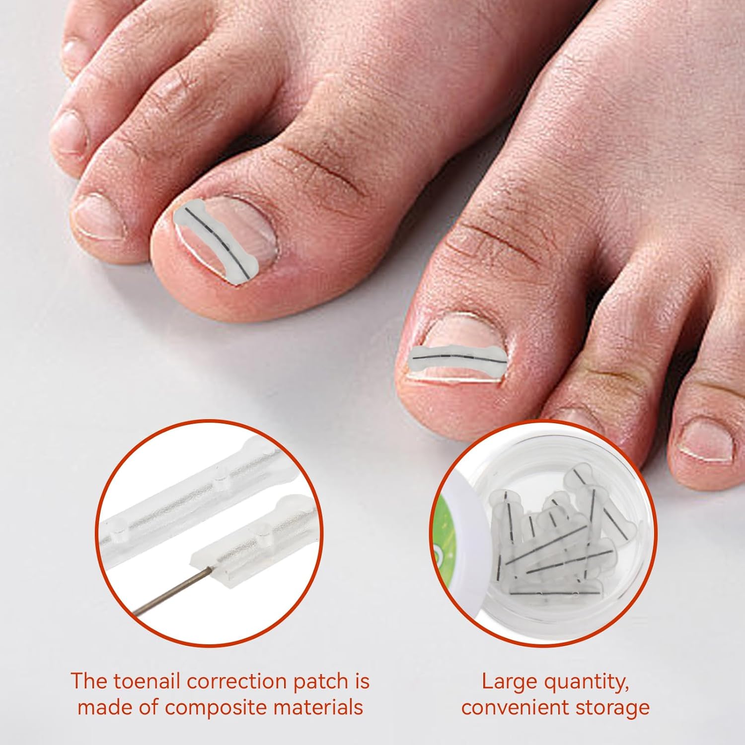 

10pcs Toenail Correction Strips Brace, Elastic Ingrown Toenail Correction Brace Ingrown Toenail Corrector Straightener for Change Toenail Growth
