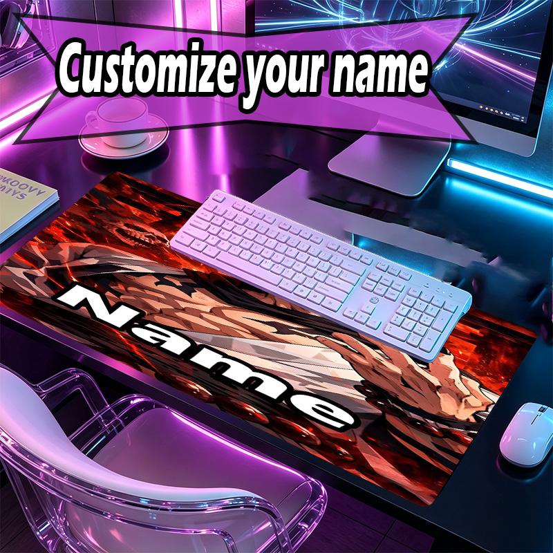 Personalizowana podkładka pod mysz z motywem Jujutsu Kaisen z imieniem, Mata na biurko do laptopa PC, Dekoracyjna mata na biurko do domu, Podkładka pod klawiaturę, Prezent