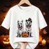 Halloween Mummy Style Ghost Dogs Printed Kids Tee Cotton O‑Neck Short Sleeve Casual Boys Girls Fashion Children Clothing Top