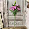 65cm Artificial Lily Flower 3D Printing Wedding Bridal Bouquet Fake Lily Bouquet  Living Room Decor