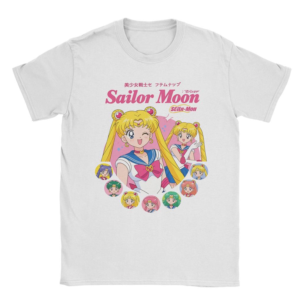 Sailors Moons Adventures T-Shirt for Men Women Vintage Cotton Tees Crewneck Short Sleeve T Shirts Summer Clothing
