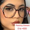 Anti Blue Light Metal Polygons Square Reading Glasses For Ladies Retro Luxury Oversized Eyeglasses Magnifying Presbyopic Eyewear