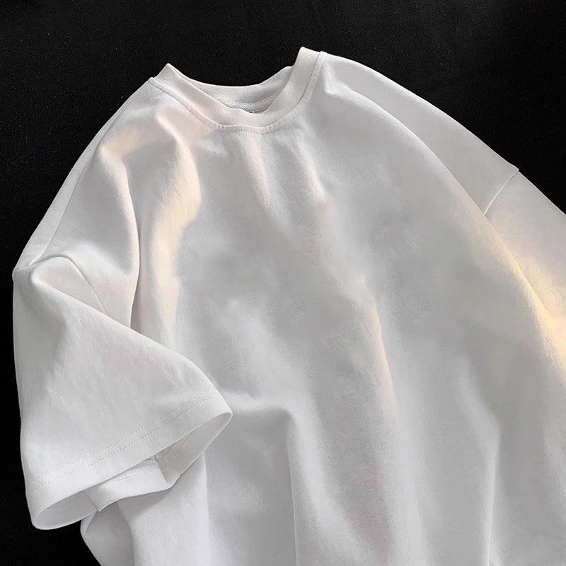

Chic Print Pure Cotton Stylish Loose Short Sleeve T-shirt Pure White 3XL