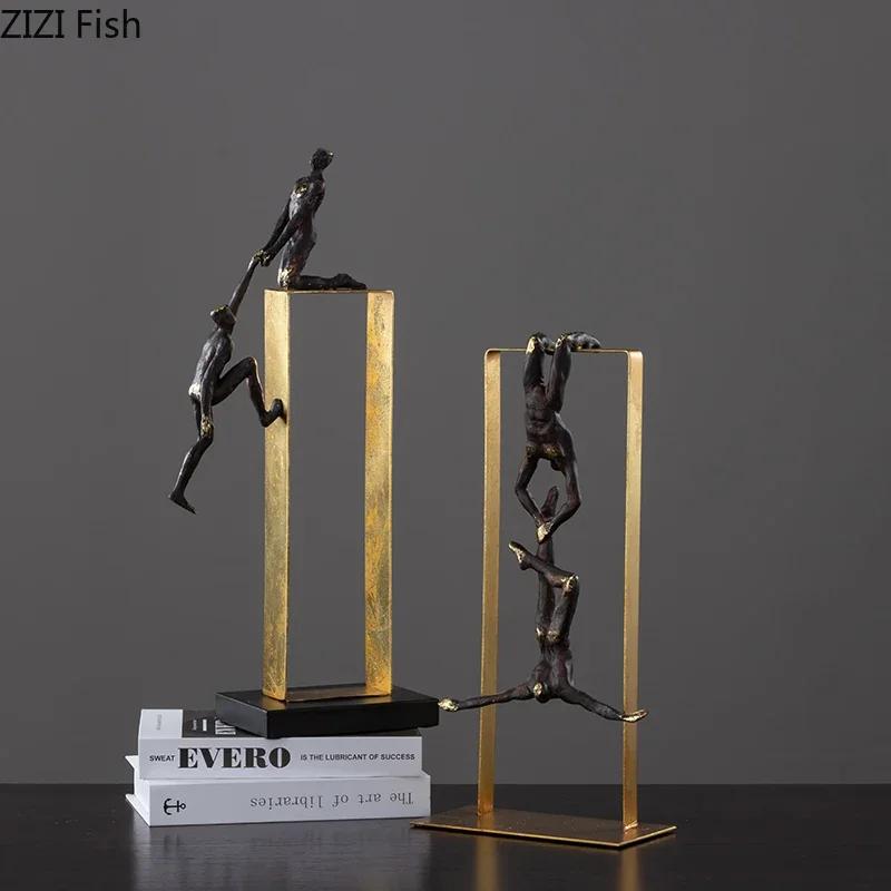 Creative Resin Gymnast Art Sculpture Decoration Desktop Exquisite Crafts Abstract Figure Statue Figurines Home Decoration Modern